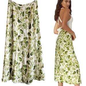 Aritzia Wilfred Amelie Avocado Print Skirt sz 6